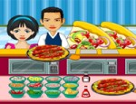 مطعم بيتزا المزدحم